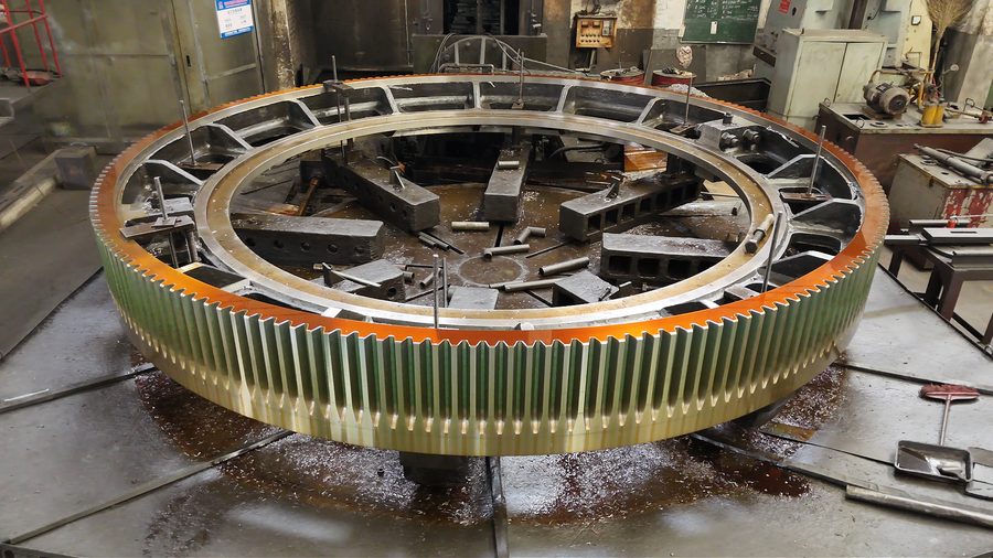 Large steel casting girth gear for cement rotary kiln
